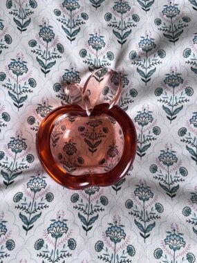 Glass apple trinket dish